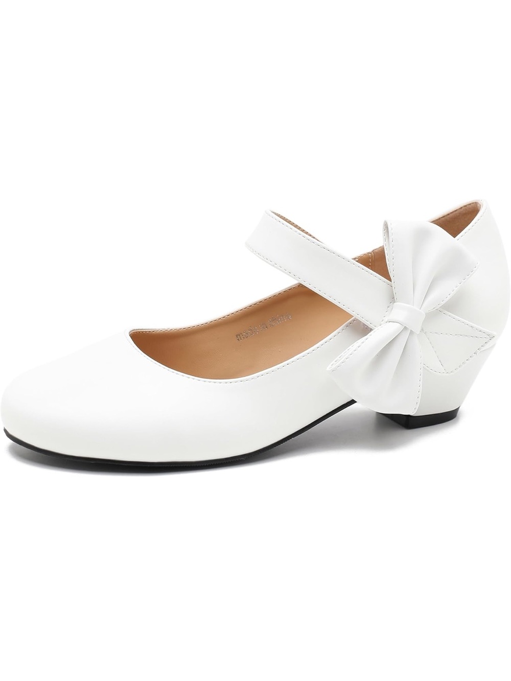 White Mary Jane Bow Heel Women's Shoe